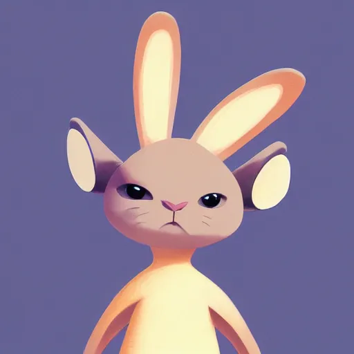 Image similar to goro fujita illustration of a cute bunny, art by goro fujita, cartoon animals, plain drawing, concept art, sharp focus, artstation