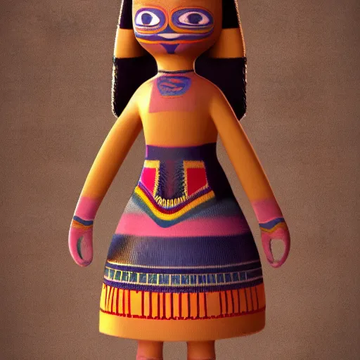 Prompt: : ancient hopi doll native American 3d render octane