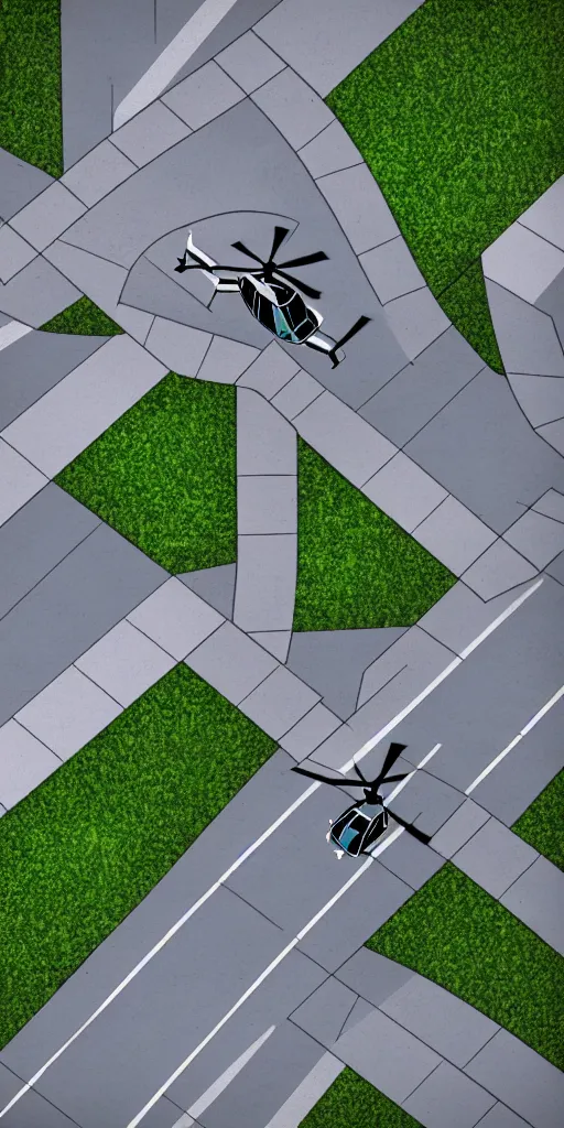 Prompt: sidewalk, realistic, helicopter perspective, deep perspective, wide angle, detailed,