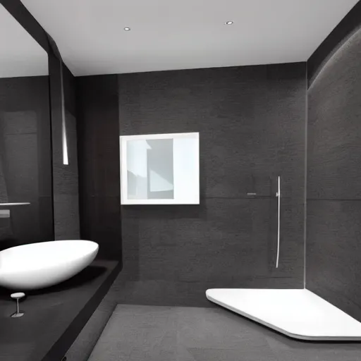 Prompt: futuristic bathroom design