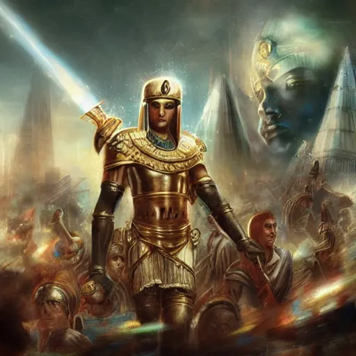 Image similar to rise of the egyptian empire by raymond swanland, highly detailed