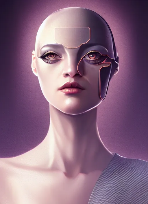 Image similar to portrait of female android, intricate, elegant, highly detailed, digital painting, artstation, concept art, smooth, sharp focus, illustration, art by fra angelico