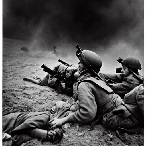 Image similar to the war, by robert capa,