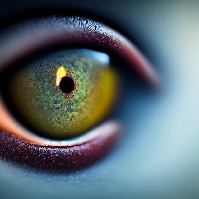 Image similar to a close up view of a eye, a macro photograph, featured on cg society, macro lens, ultra detailed, macro photography, atmospheric lighting, intricate, volumetric lighting, beautiful, sharp focus, in the art style of marc simonetti, bowater charlie and brom gerald, astrophotography