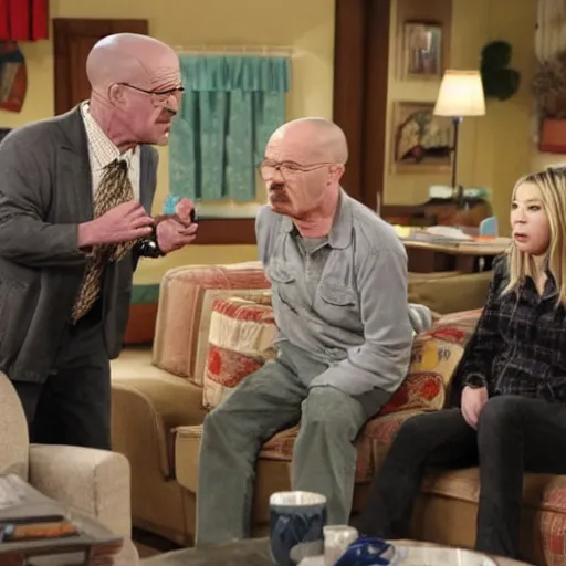 Prompt: a still of Walter White in ICarly