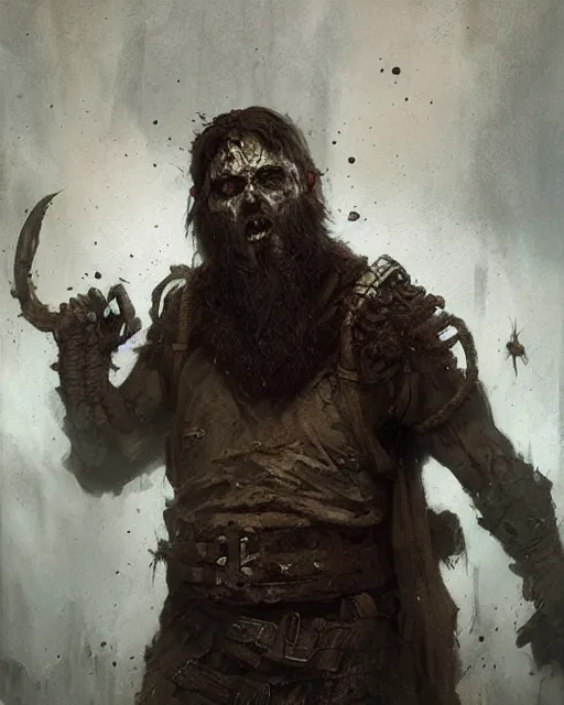 Prompt: hyper realistic photo portrait medieval bearded zombie cinematic, greg rutkowski, james gurney, mignola, craig mullins, brom