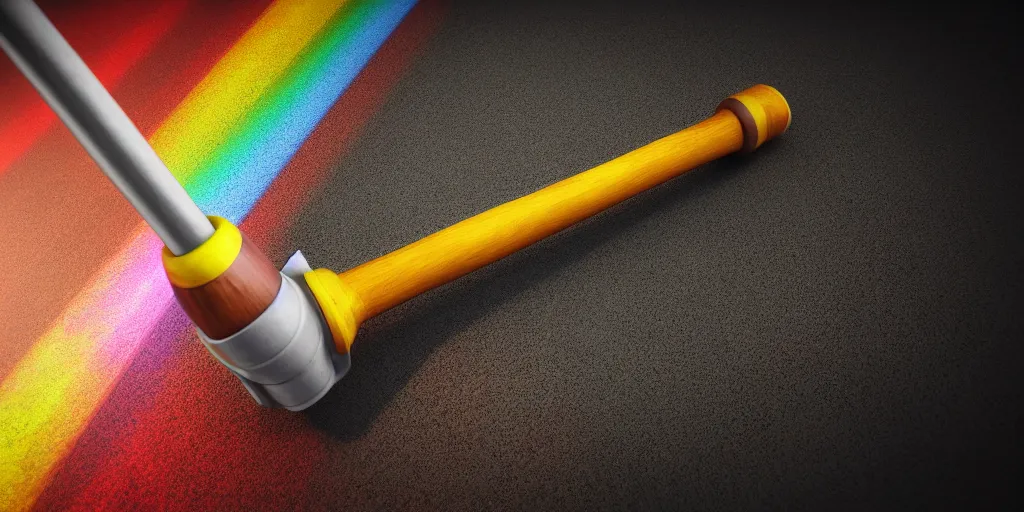 Image similar to a hammer, hyperealistic very colourful hdr cinematic lighting cgi render photorealistic cinematic octane render