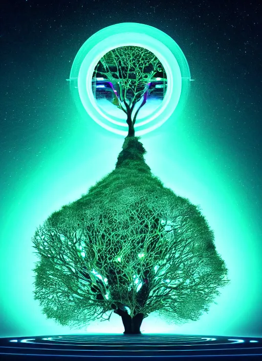 Image similar to high depth, collective civilization tree, calm, healing, resting, life, hybrids, scifi, glowing lights!!, published concept art, mixed medias, image overlays, sharp focus, thin glowing wires, winning illustration, eyes reflecting into eyes into infinity, singularity!!!, 3 6 0 projection, art in the style of 0 0 0 0