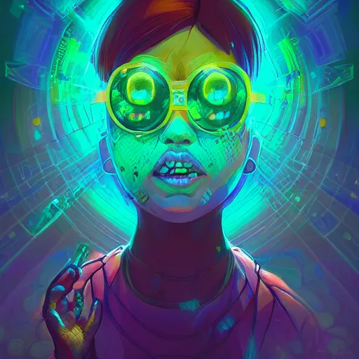 Image similar to skill magic geek inside matrix deepdream radiating a glowing aura stuff loot legends stylized digital illustration video game icon artstation lois van baarle, ilya kuvshinov, rossdraws,