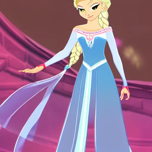 Elsa in the style of Aroma sensei | Stable Diffusion