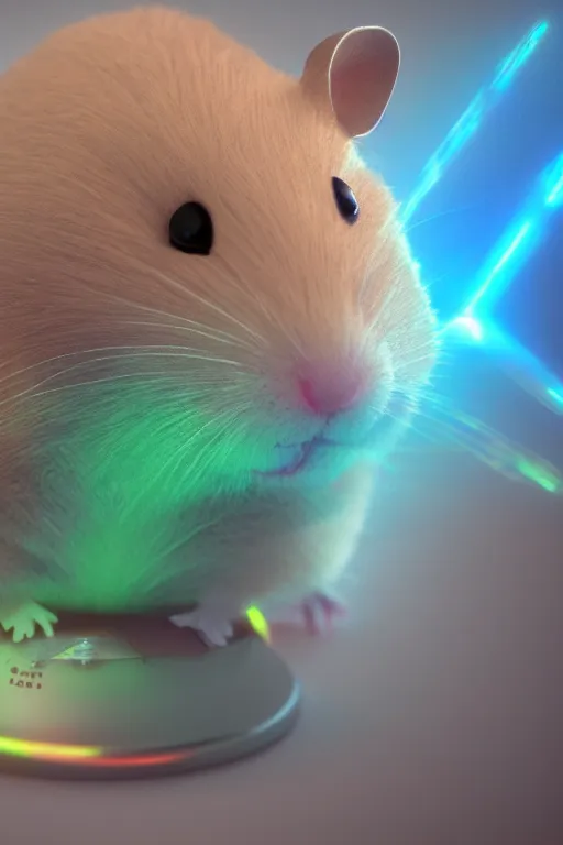 Image similar to cyborg hamster radiating a glowing aura global illumination ray tracing hdr fanart arstation by ian pesty and katarzyna da „ bek - chmiel