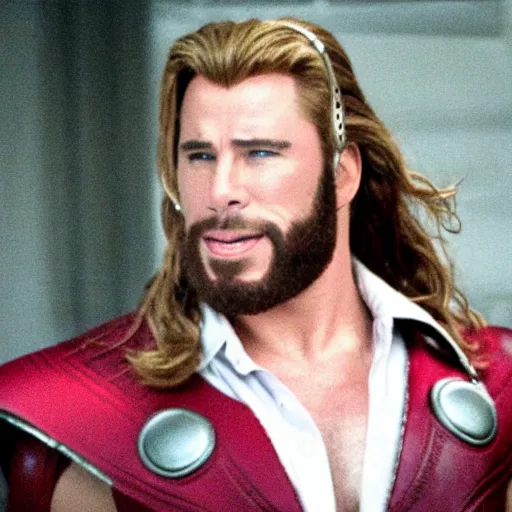 Image similar to john travolta as thor