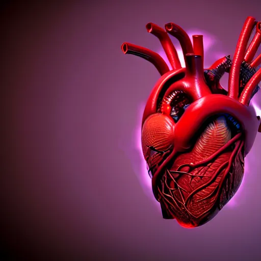 Image similar to anatomically correct human heart organ modified with xenomorph elements, hyper realistic, unreal engine, smoke, sharp focus, specular reflection, occlusion shadow, ray tracing, trending on artstation