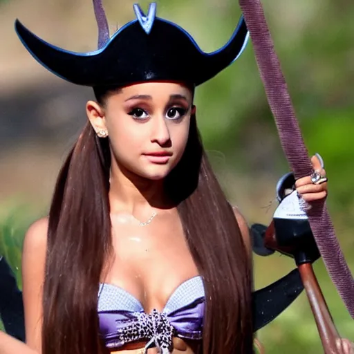 Image similar to ariana grande as a pirate on a hot day