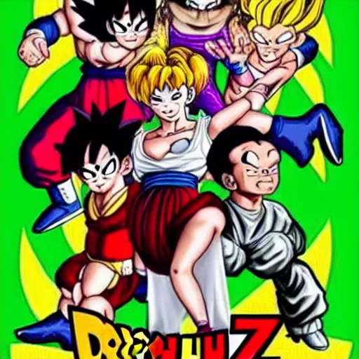 Image similar to i love lucy, dragon ball z, it's morphin time!