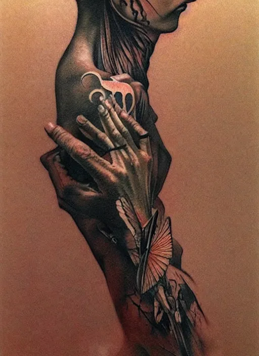 a tattoo by zdzisław beksinski Stable Diffusion OpenArt