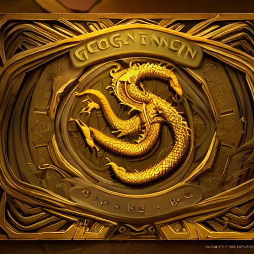 Prompt: golden dragon, bitcoin symbols, in the style of Greg Rutkowski, hearthstone artwork