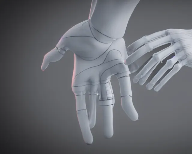 Image similar to xray photoshoot of couple hand holding, high details, octane render, unreal engine