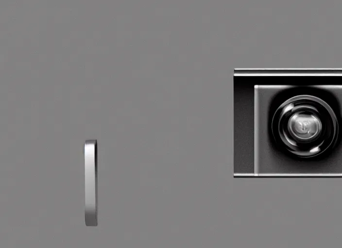 Image similar to minimalism camera designed by Dieter Rams, Naoto Fukasawa, designed by Apple, minimalism, front view, concept art rendering