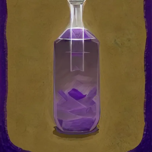 Prompt: Amethyst potion. Fantasy concept art.