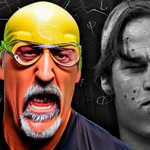 Prompt: Hulk Hogan dodges bullet cheeseburgers in the Matrix, hyper realistic