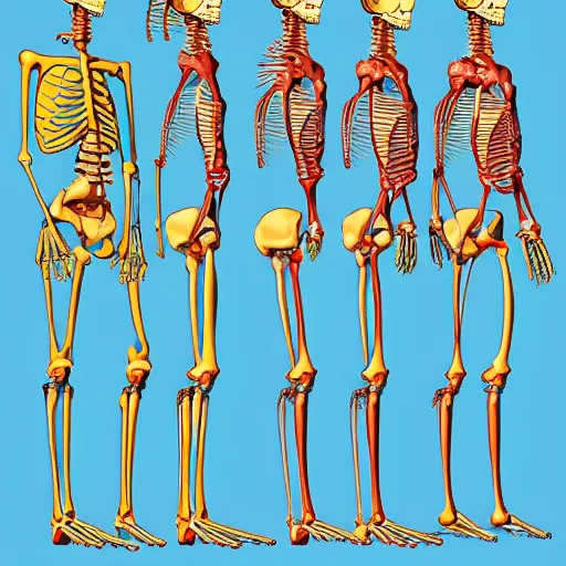 Prompt: spongebob skeletal system diagram