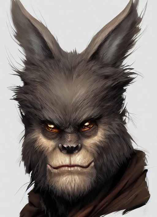 Prompt: bugbear, art by artgerm and greg rutkowski and magali villeneuve, greeneyes, blackfur, d & d, fantasy, portrait, highly detailed, digital painting, trending on artstation, concept art, sharp focus, illustration