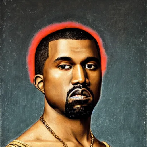 Image similar to A Renaissance portrait painting of Kanye West