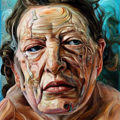 Prompt: high quality high detail painting by lucian freud and jenny saville, hd, bacteria, turquoise