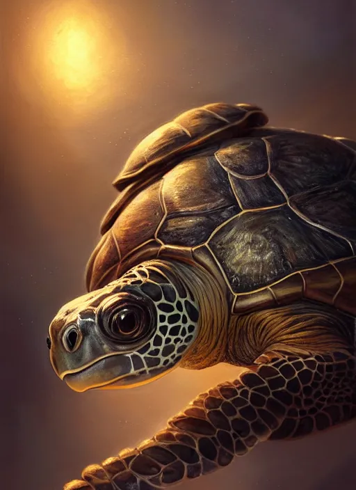 Image similar to cute wise sage turtle, subsurface scattering, by jesper ejsing, justin gerard, tomasz alen kopera, cgsociety and fenghua zhong, highly detailed, rim light, cinematic lighting, illustration, art, octane render, very coherent, cinematic, hyper realism, high detail, octane render, 8 k