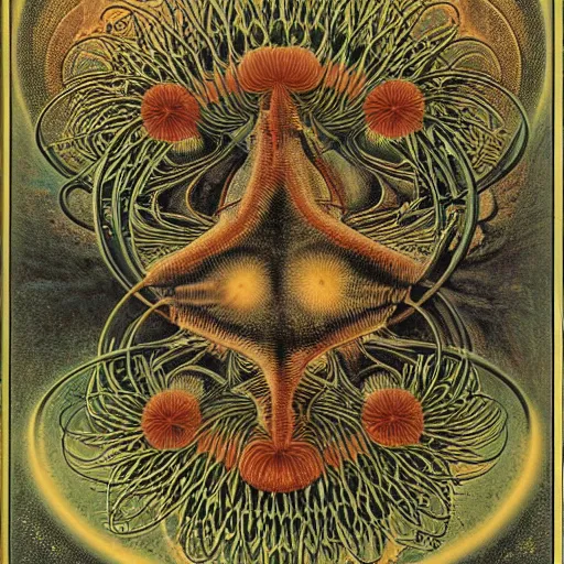 Prompt: Liminal space in outer space by Ernst Haeckel