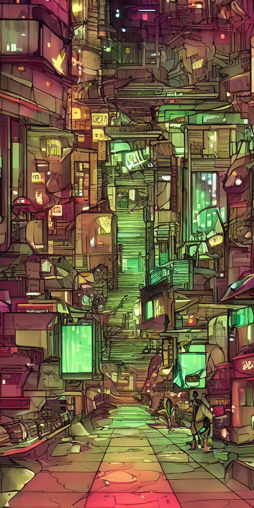 Image similar to cell shaded technopunk alley