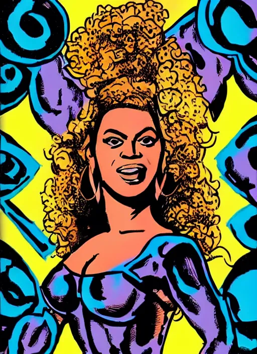 Image similar to beyonce in the style of jack Kirby,