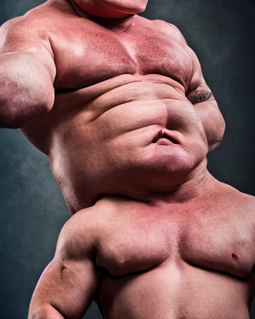 Image similar to portrait of dannt devito as brock lesnar. photographic, photography