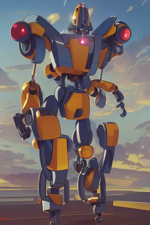 Image similar to metabots medabots medarotto medarot robot minimalist comics, behance hd by jesper ejsing, by rhads, makoto shinkai and lois van baarle, ilya kuvshinov, rossdraws global illumination ray tracing hdr radiating a glowing aura