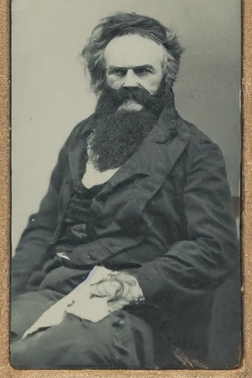 Prompt: a Daguerreotype photograph of a grizzled old sea captain