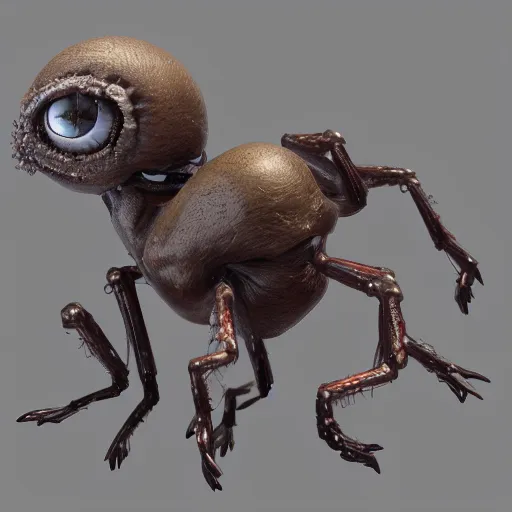 Prompt: tiny embryonic spider horse with 8 legs and one large eye for a head, trending on artstation, scary, subsurface scattering, uplight