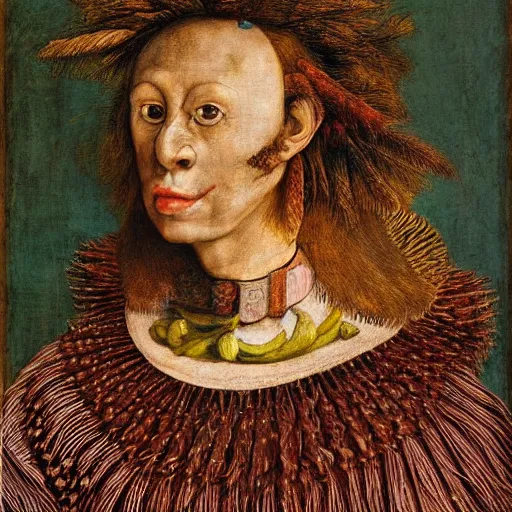 Prompt: portrait of young female by Giuseppe Arcimboldo