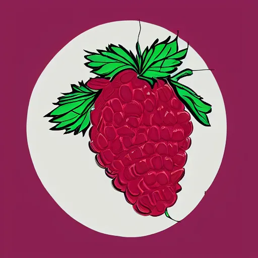 Prompt: a raspberry, digital art in the style of ianvive kulderr