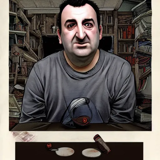 Prompt: Mike Stoklasa pondering his Orb by Todd Lockwood