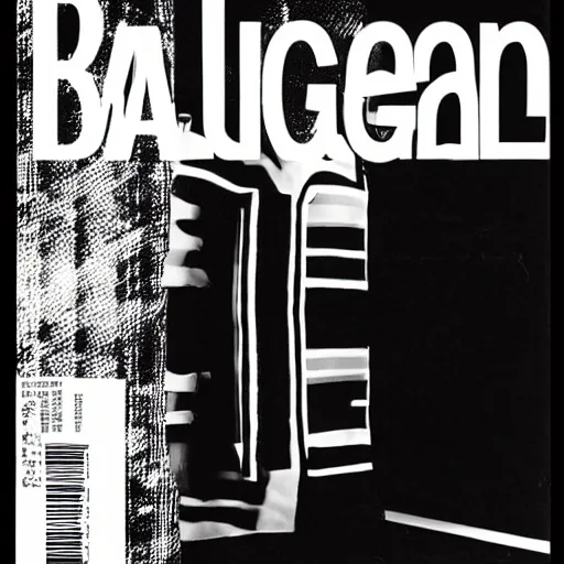 Image similar to black on white editorial cover for balenciaga in style of david rudnick, y 2 k