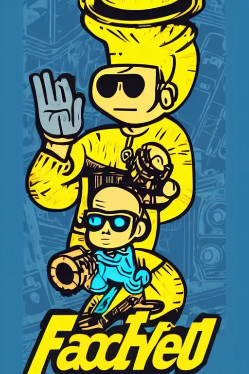 Image similar to fallout 7 6 retro futurist illustration art by butcher billy, sticker, colorful, illustration, highly detailed, simple, smooth and clean vector curves, no jagged lines, vector art, smooth andy warhol style