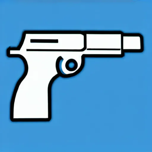 Image similar to gun with a blue crown logo