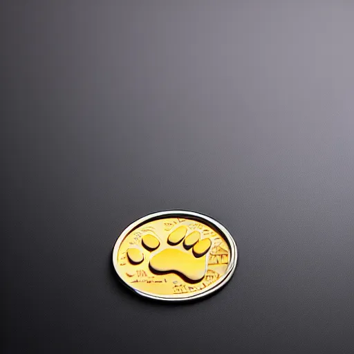 Image similar to Professional logo. Cat paw holding with a coin. Abstract, Pictorial.