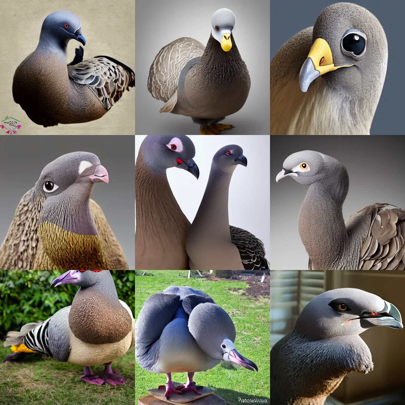 Prompt: dodo big flightless pigeon, photorealistic, taxidermy, 4k