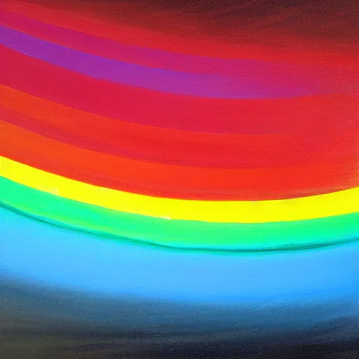 Image similar to a rainbow in curved air, painting