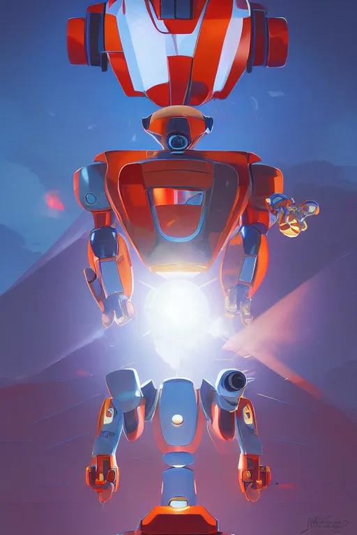 Image similar to metabots medabots medarotto medarot robot minimalist comics, behance hd by jesper ejsing, by rhads, makoto shinkai and lois van baarle, ilya kuvshinov, rossdraws global illumination ray tracing hdr radiating a glowing aura