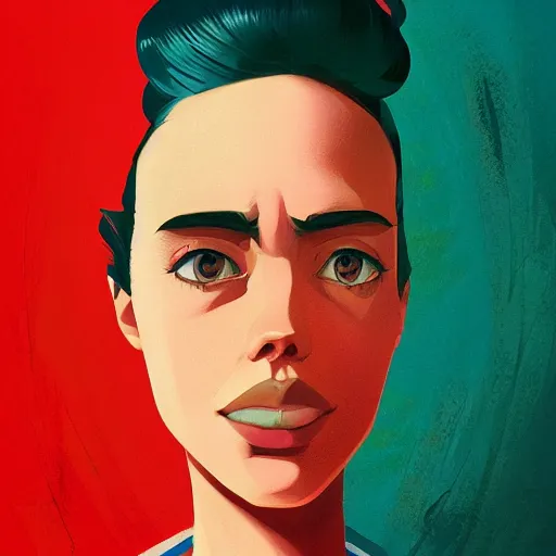 Image similar to face icon stylized minimalist young communist revolutionary leader nadezhda konstantinovna krupskaya, loftis, cory behance hd by jesper ejsing, by rhads, makoto shinkai and lois van baarle, ilya kuvshinov, rossdraws global illumination