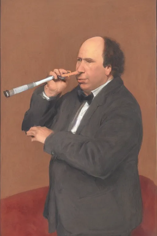 Prompt: portrait of george constanza, smoking a pipe, atmospheric