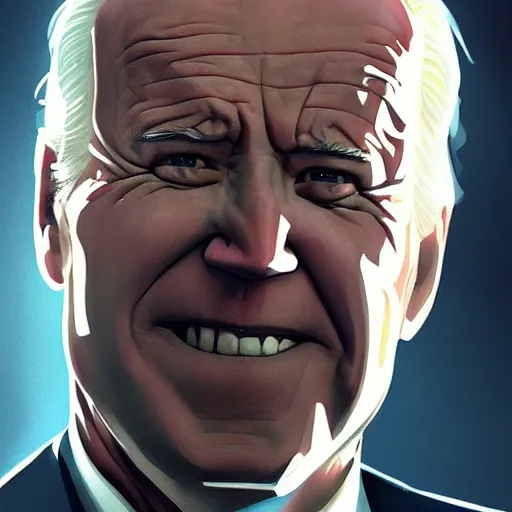 Image similar to joe biden as an evil T-800, dramatic lighting, cinematic, establishing shot, extremly high detail, photorealistic, cinematic lighting, artstation, style by James Gurney